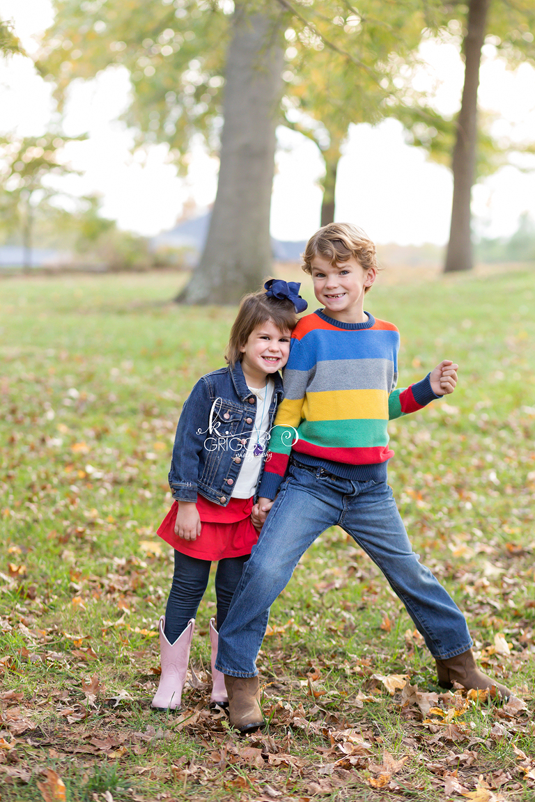 Young siblings playing in park | St. Louis Children's Photographer