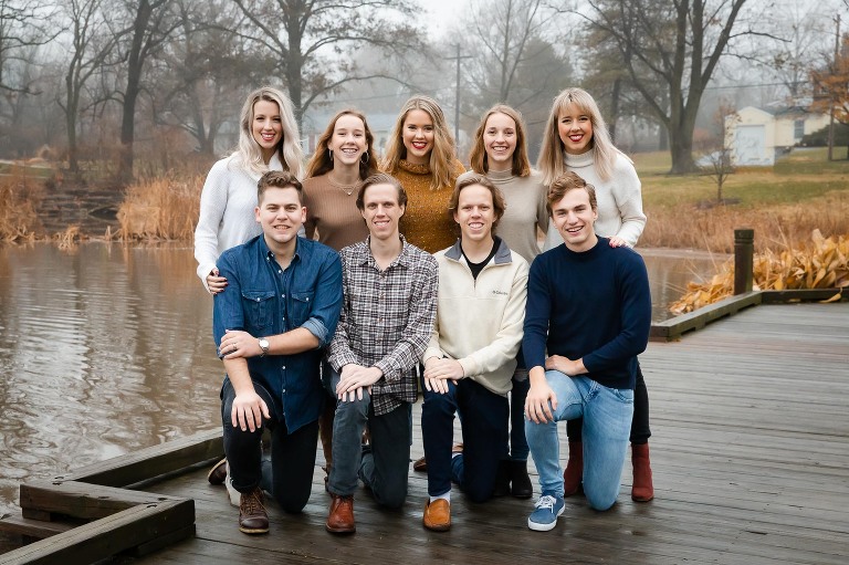 Siblings on dock at Des Peres Park | Kirkwood Photographer